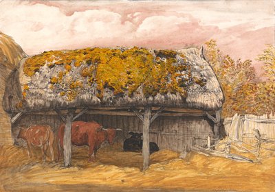 A Cow Lodge with a Mossy Roof by Samuel Palmer
